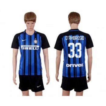 Inter Milan #33 D'Ambrosio Home Soccer Club Jersey