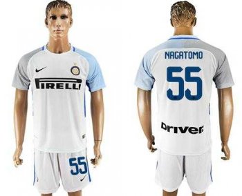 Inter Milan #55 Nagatomo White Away Soccer Club Jersey