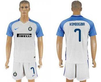 Inter Milan #7 Kondogbia White Away Soccer Club Jersey