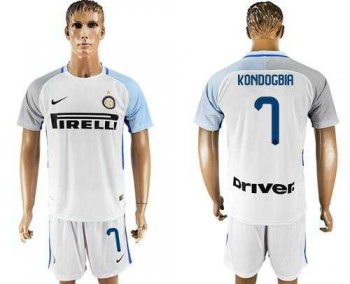 Inter Milan #7 Kondogbia White Away Soccer Club Jersey