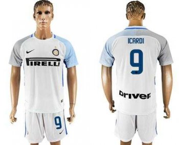 Inter Milan #9 Icardi White Away Soccer Club Jersey