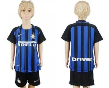 Inter Milan Blank Home Kid Soccer Club Jersey