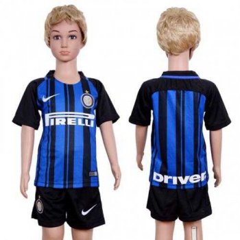 Inter Milan Blank Home Kid Soccer Club Jersey