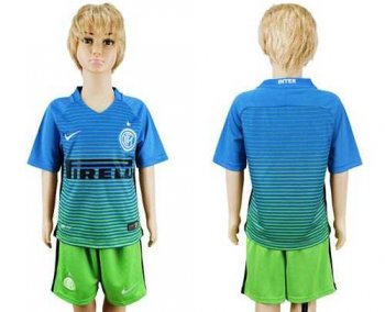 Inter Milan Blank Sec Away Kid Soccer Club Jersey