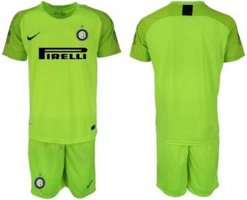 Inter Milan Blank Shiny Green Goalkeeper Soccer Club Jersey