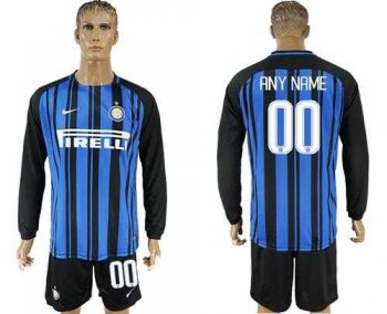 Inter Milan Personalized Home Long Sleeves Soccer Club Jersey