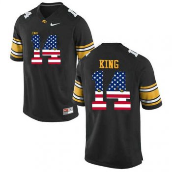 Iowa Hawkeyes #14 Desmond King Black USA Flag College Football Limited Jersey