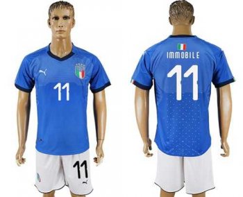 Italy #11 Immobile Home Soccer Country Jersey