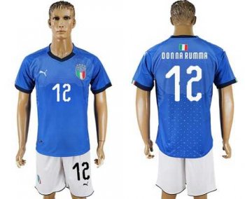 Italy #12 Donna Rumma Home Soccer Country Jersey