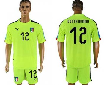 Italy #12 Donna Rumma Shiny Green Goalkeeper Soccer Country Jersey