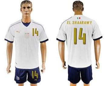 Italy #14 El Shaarawy Away Soccer Country Jersey