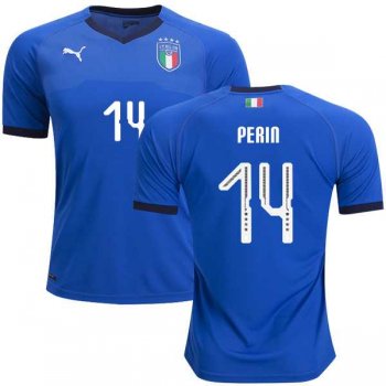 Italy #14 Perin Home Soccer Country Jersey