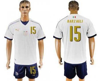 Italy #15 Barzagli Away Soccer Country Jersey