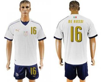 Italy #16 De Rossi Away Soccer Country Jersey