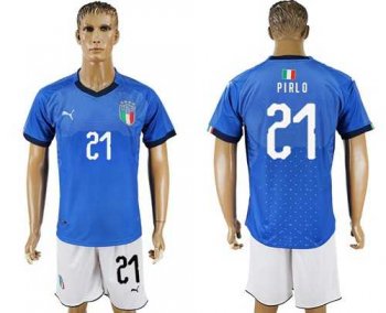 Italy #21 Pirlo Home Soccer Country Jersey