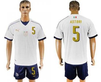 Italy #5 Astori Away Soccer Country Jersey