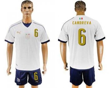 Italy #6 Candreva Away Soccer Country Jersey