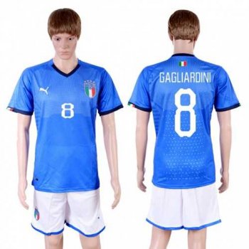 Italy #8 Gagliardini Home Soccer Country Jersey