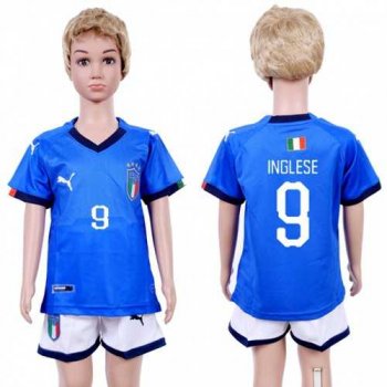 Italy #9 Inglese Home Kid Soccer Country Jersey