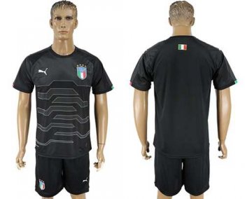 Italy Blank Black Goalkeeper Soccer Country Jersey