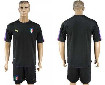 Italy Blank Black Goalkeeper Soccer Country Jersey