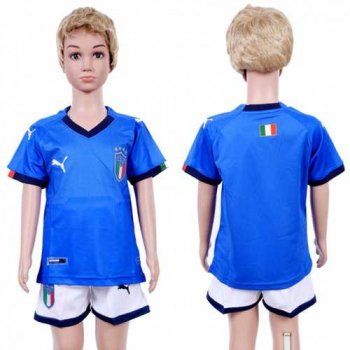 Italy Blank Home Kid Soccer Country Jersey