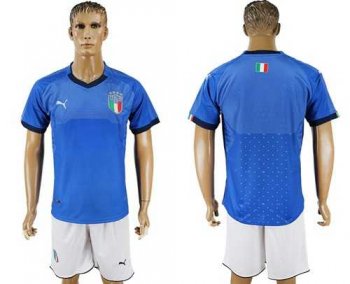 Italy Blank Home Soccer Country Jersey