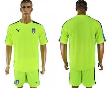 Italy Blank Shiny Green Goalkeeper Soccer Country Jersey