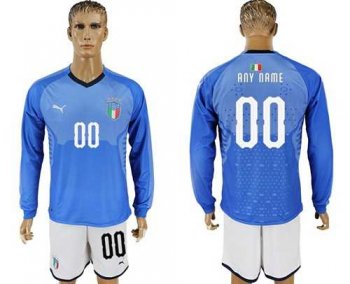 Italy Personalized Home Long Sleeves Soccer Country Jersey