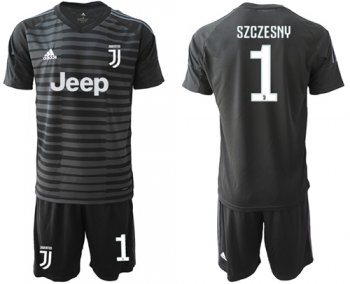 Juventus #1 Szczesny Black Goalkeeper Soccer Club Jersey