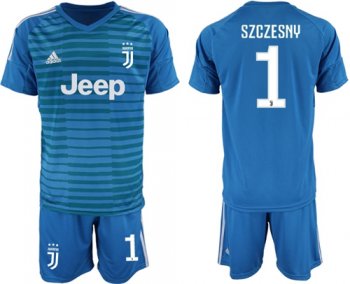 Juventus #1 Szczesny Blue Goalkeeper Soccer Club Jersey