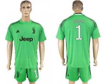 Juventus #1 Buffon Green Goalkeeper Soccer Club Jersey