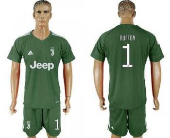 Juventus #1 Buffon Green Goalkeeper Soccer Club Jersey