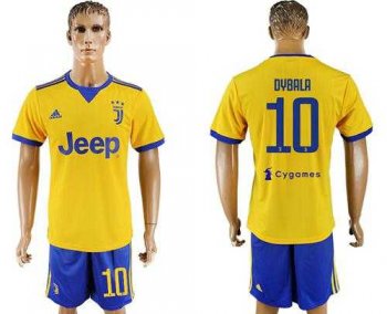 Juventus #10 Dybala Yellow Soccer Club Jersey