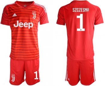 Juventus #1 Szczesny Red Goalkeeper Soccer Club Jersey