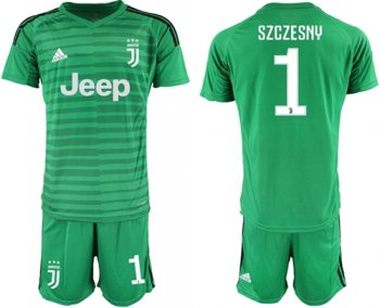 Juventus #1 Szczesny Green Goalkeeper Soccer Club Jersey