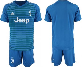 Juventus Blank Blue Goalkeeper Soccer Club Jersey