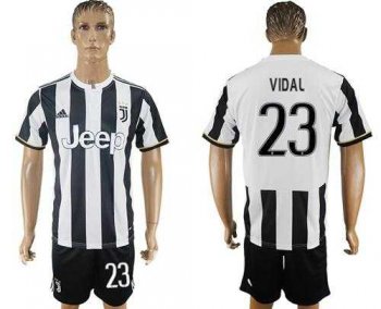 Juventus #23 Vidal Home Soccer Club Jersey