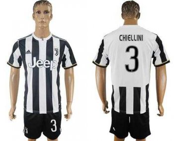 Juventus #3 Chiellini Home Soccer Club Jersey