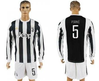 Juventus #5 Pjanic Home Long Sleeves Soccer Club Jersey