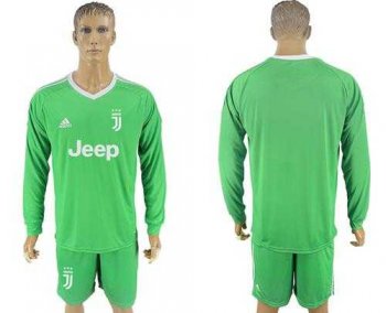 Juventus Blank Green Goalkeeper Long Sleeves Soccer Club Jersey