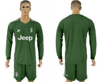 Juventus Blank Green Goalkeeper Long Sleeves Soccer Club Jersey