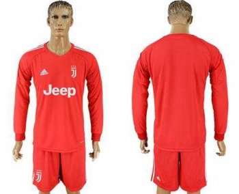 Juventus Blank Red Goalkeeper Long Sleeves Soccer Club Jersey