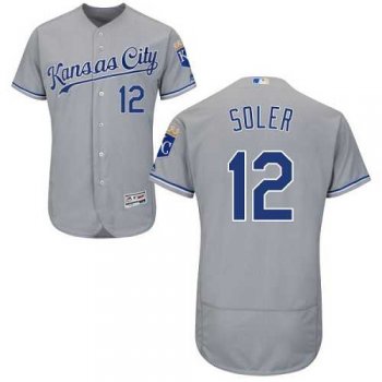 Kansas City Royals #12 Jorge Soler Grey Flexbase Authentic Collection Stitched MLB Jersey