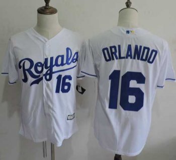 Kansas City Royals #16 Paulo Orlando White New Cool Base Stitched MLB Jersey