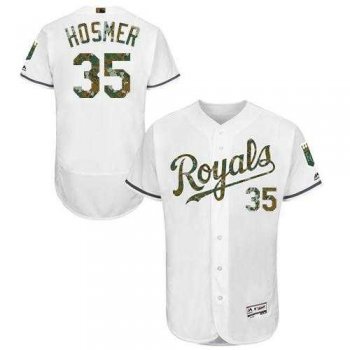 Kansas City Royals #35 Eric Hosmer White Flexbase Authentic Collection Memorial Day Stitched MLB Jersey