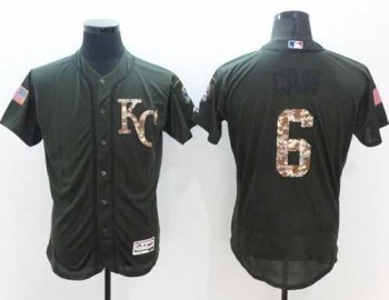 Kansas City Royals #6 Lorenzo Cain Green Flexbase Authentic Collection Salute to Service Stitched Baseball Jersey