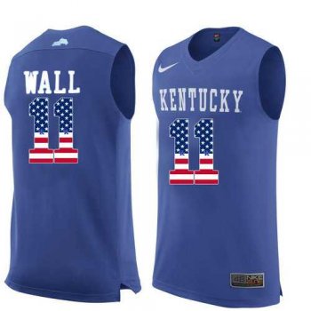 Kentucky Wildcats #11 John Wall Blue College Basketball Jersey