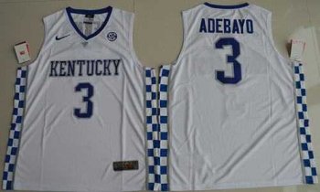 Kentucky Wildcats #3 Edrice Adebayo White Basketball Elite Stitched NCAA Jersey