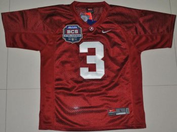 Kids Alabama Crimson Tide 3 Trent Richardson Crimson 2012 BCS Patch College Jersey